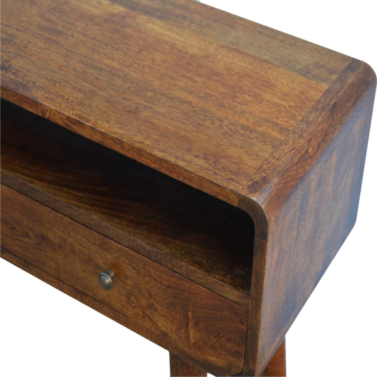 Curved Chestnut Console Table - Artisan Furniture - Flyclothing LLC