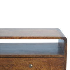 Curved Chestnut Console Table - Artisan Furniture