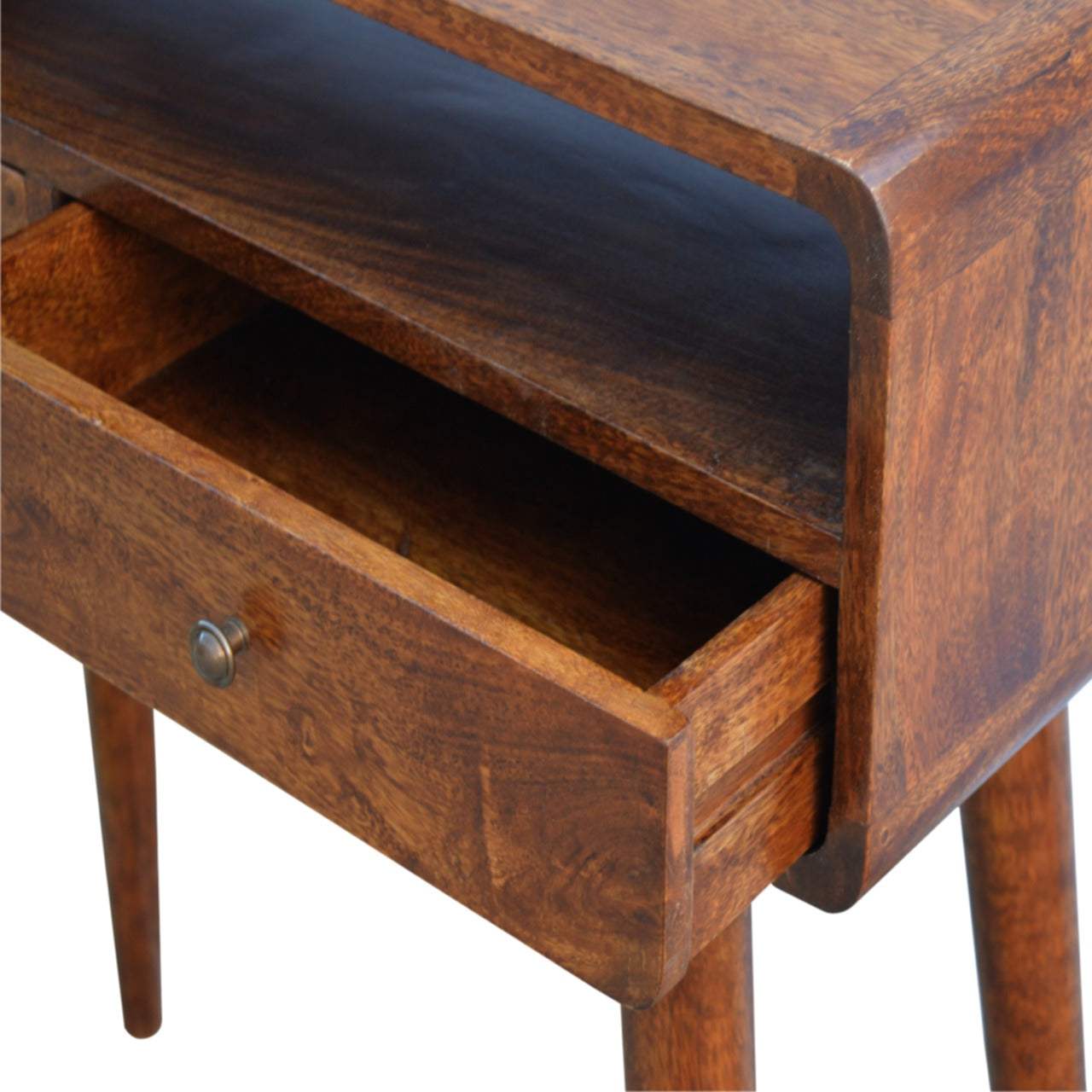 Curved Chestnut Console Table - Artisan Furniture - Flyclothing LLC