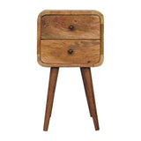 Mini Oak-ish Curved Bedside - Artisan Furniture - Flyclothing LLC