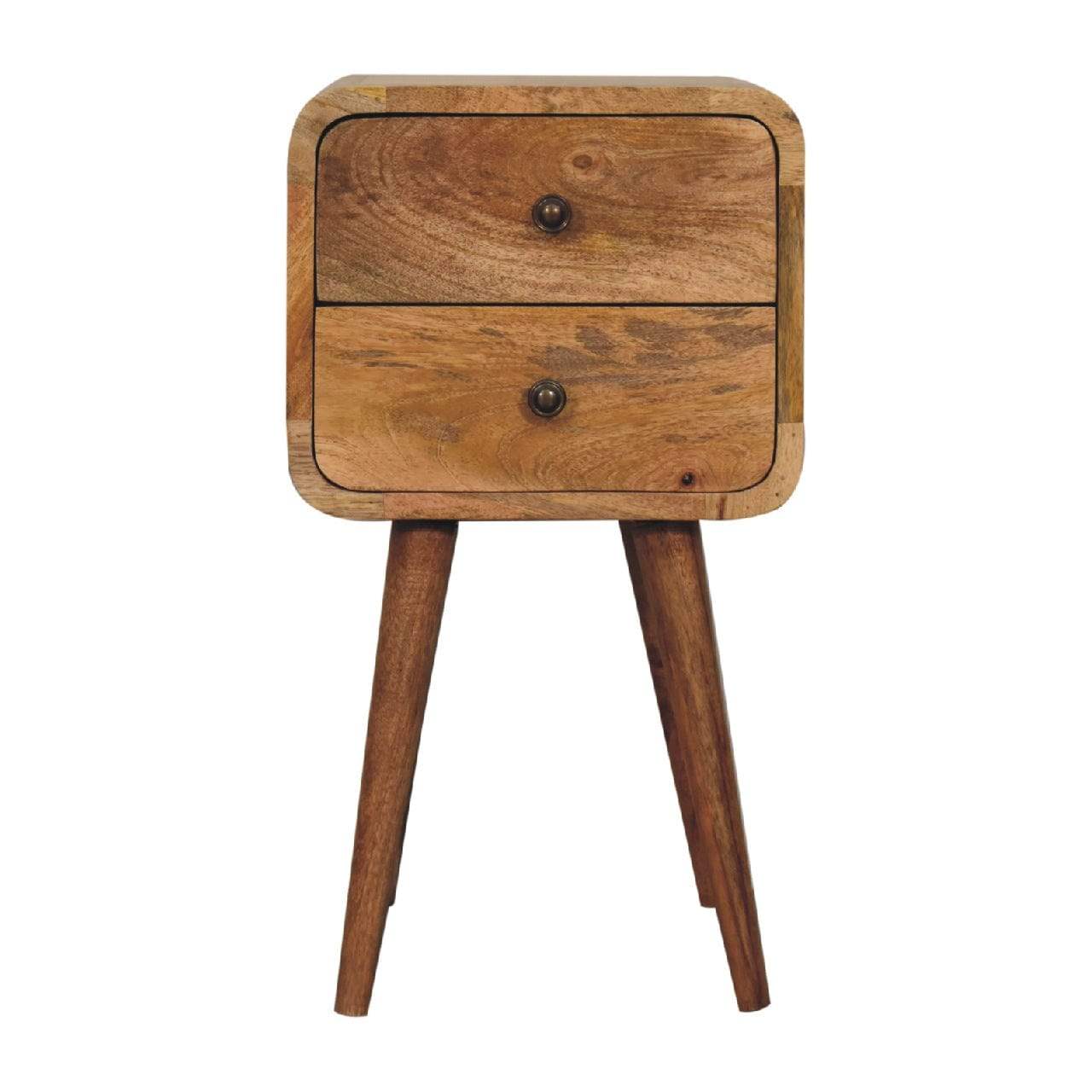 Mini Oak-ish Curved Bedside - Artisan Furniture - Flyclothing LLC