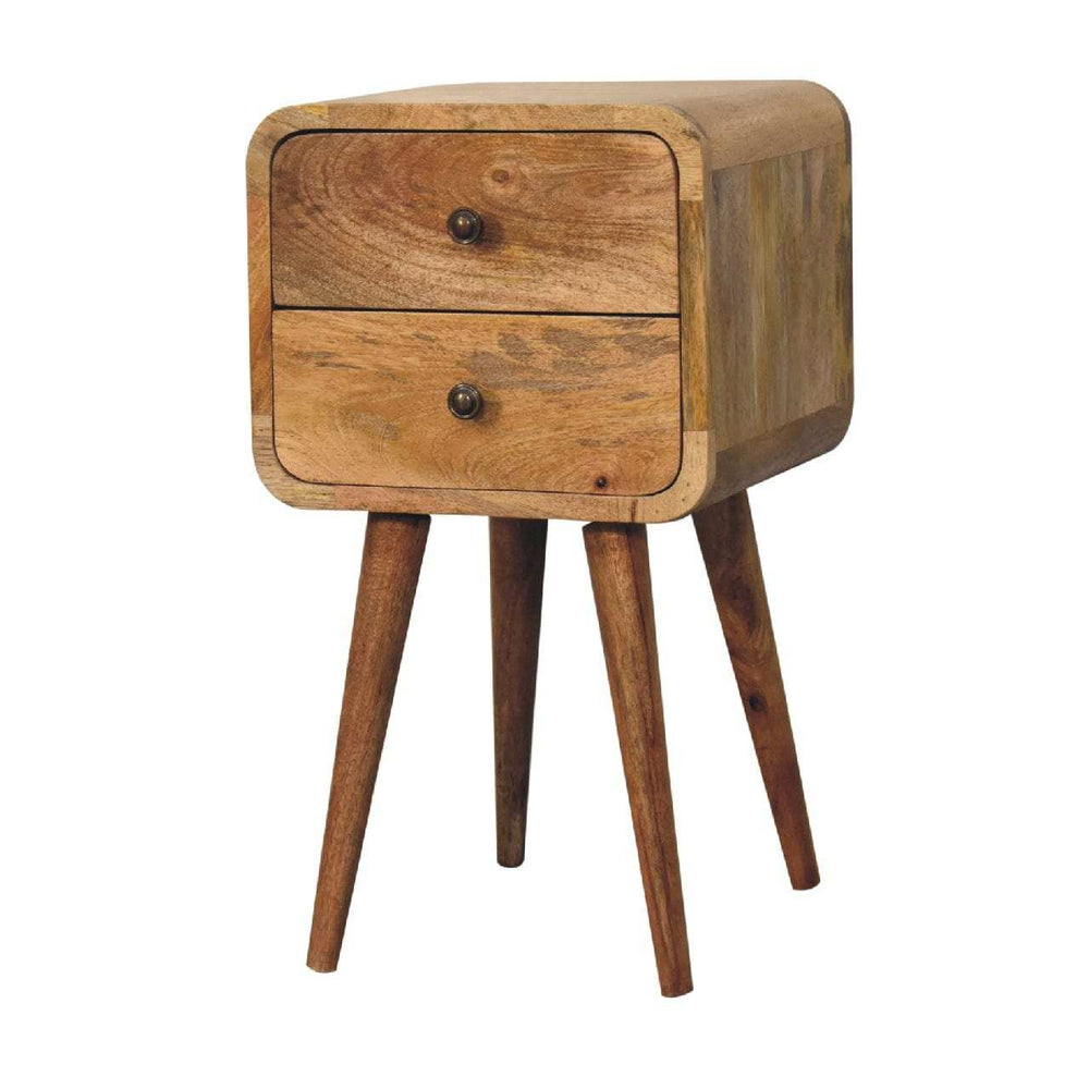 Mini Oak-ish Curved Bedside - Artisan Furniture - Flyclothing LLC