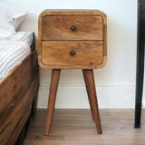 Mini Oak-ish Curved Bedside - Artisan Furniture - Flyclothing LLC