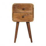Mini Oak-ish Curved Bedside - Artisan Furniture - Flyclothing LLC
