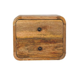 Mini Curve Oak-ish Floating Bedside - Artisan Furniture - Flyclothing LLC