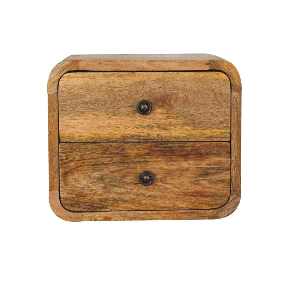 Mini Curve Oak-ish Floating Bedside - Artisan Furniture - Flyclothing LLC