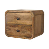 Mini Curve Oak-ish Floating Bedside - Artisan Furniture - Flyclothing LLC