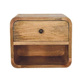 Mini Oak-ish Floating Open Bedside - Artisan Furniture - Flyclothing LLC