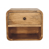 Mini Oak-ish Floating Open Bedside - Artisan Furniture - Flyclothing LLC