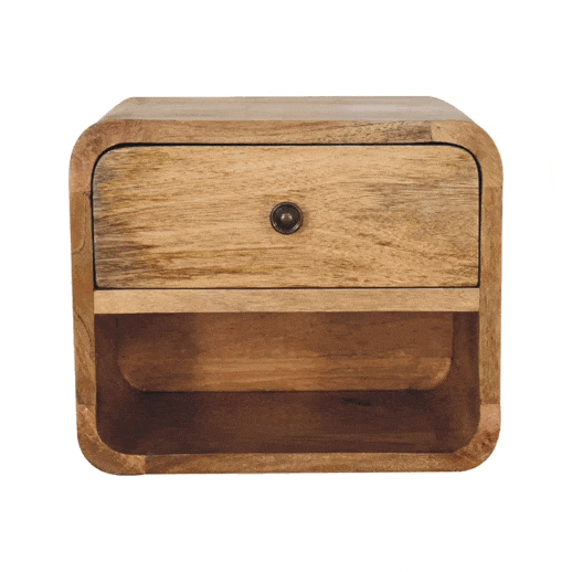 Mini Oak-ish Floating Open Bedside - Artisan Furniture - Flyclothing LLC