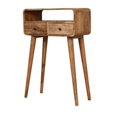 Mini Curved Oak-ish Console Table - Artisan Furniture - Flyclothing LLC