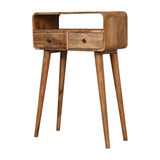 Mini Curved Oak-ish Console Table - Artisan Furniture