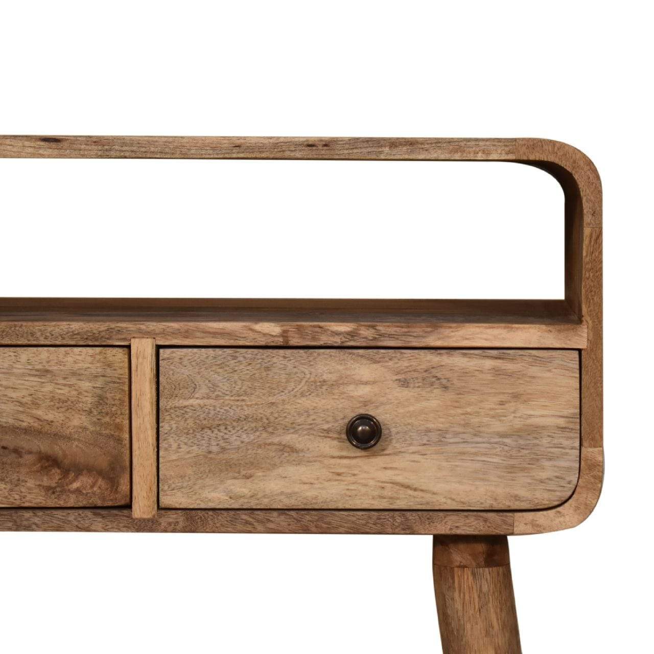 Mini Curved Oak-ish Console Table - Artisan Furniture - Flyclothing LLC