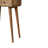 Mini Curved Oak-ish Console Table - Artisan Furniture - Flyclothing LLC