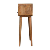 Mini Curved Oak-ish Console Table - Artisan Furniture - Flyclothing LLC