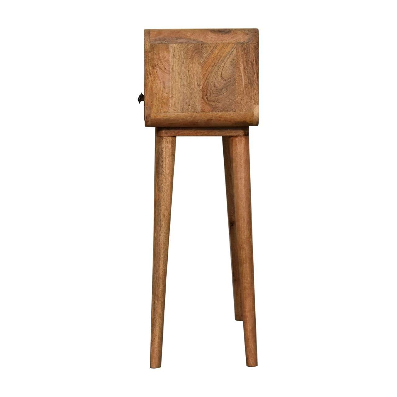 Mini Curved Oak-ish Console Table - Artisan Furniture - Flyclothing LLC