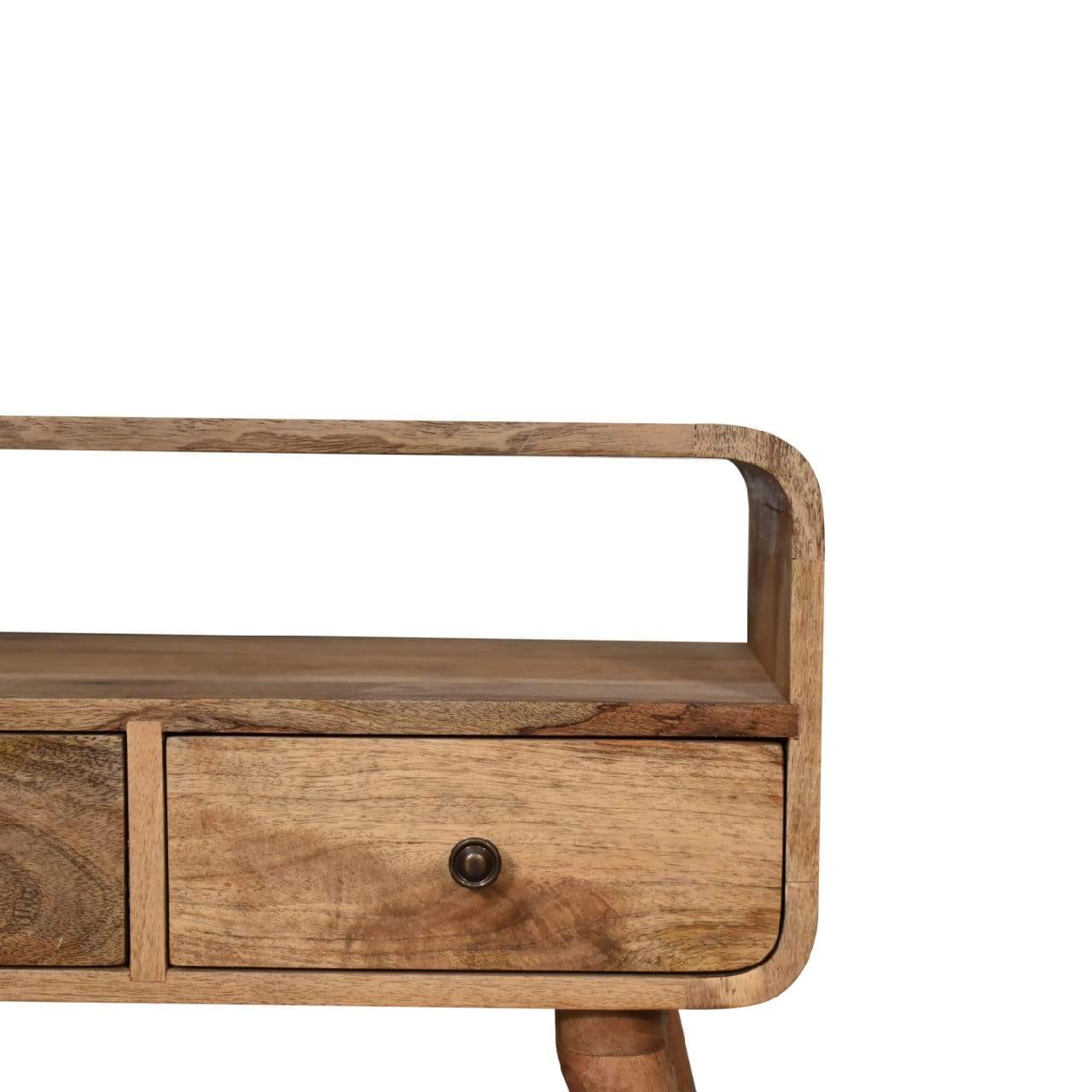 Mini Curved Oak-ish Media Unit - Artisan Furniture - Flyclothing LLC