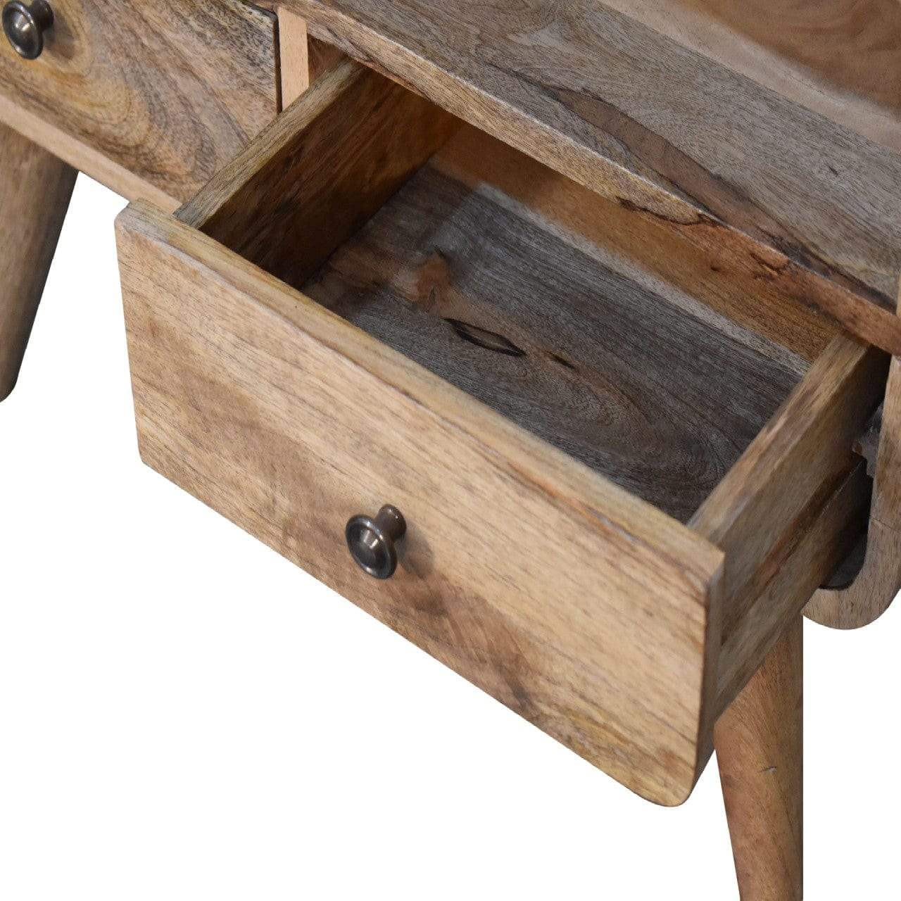 Mini Curved Oak-ish Media Unit - Artisan Furniture - Flyclothing LLC