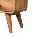 Mini Curved Oak-ish Media Unit - Artisan Furniture - Flyclothing LLC