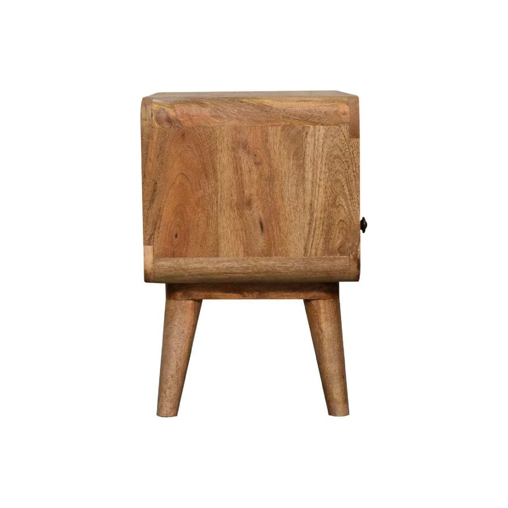 Mini Curved Oak-ish Media Unit - Artisan Furniture - Flyclothing LLC