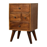 4 Drawer Multi Chestnut Bedside - Artisan Furniture - Flyclothing LLC