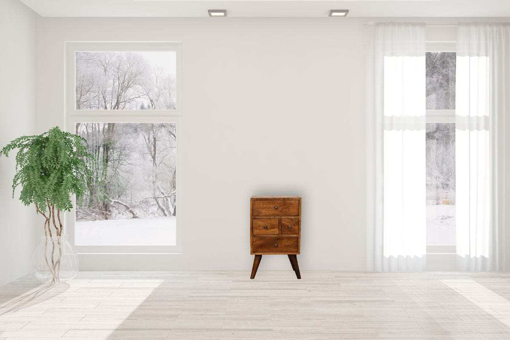 4 Drawer Multi Chestnut Bedside - Artisan Furniture - Flyclothing LLC