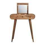 Mini Oak-ish Round Dressing Table - Artisan Furniture - Flyclothing LLC