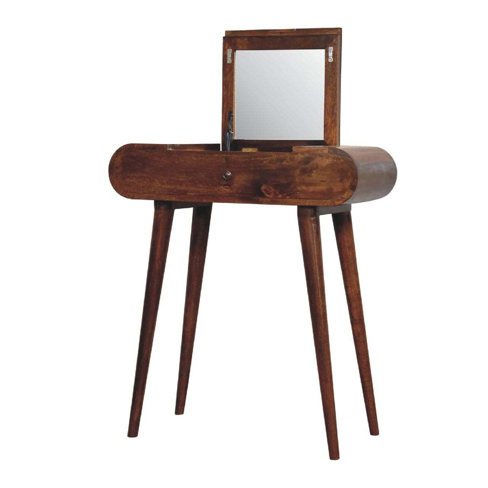 Mini Round Chestnut Fold Vanity - Artisan Furniture - Flyclothing LLC