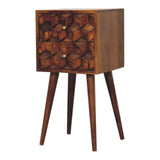 Mini Chestnut Cube 2 Drawer Bedside - Artisan Furniture - Flyclothing LLC