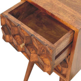 Mini Chestnut Cube 2 Drawer Bedside - Artisan Furniture - Flyclothing LLC