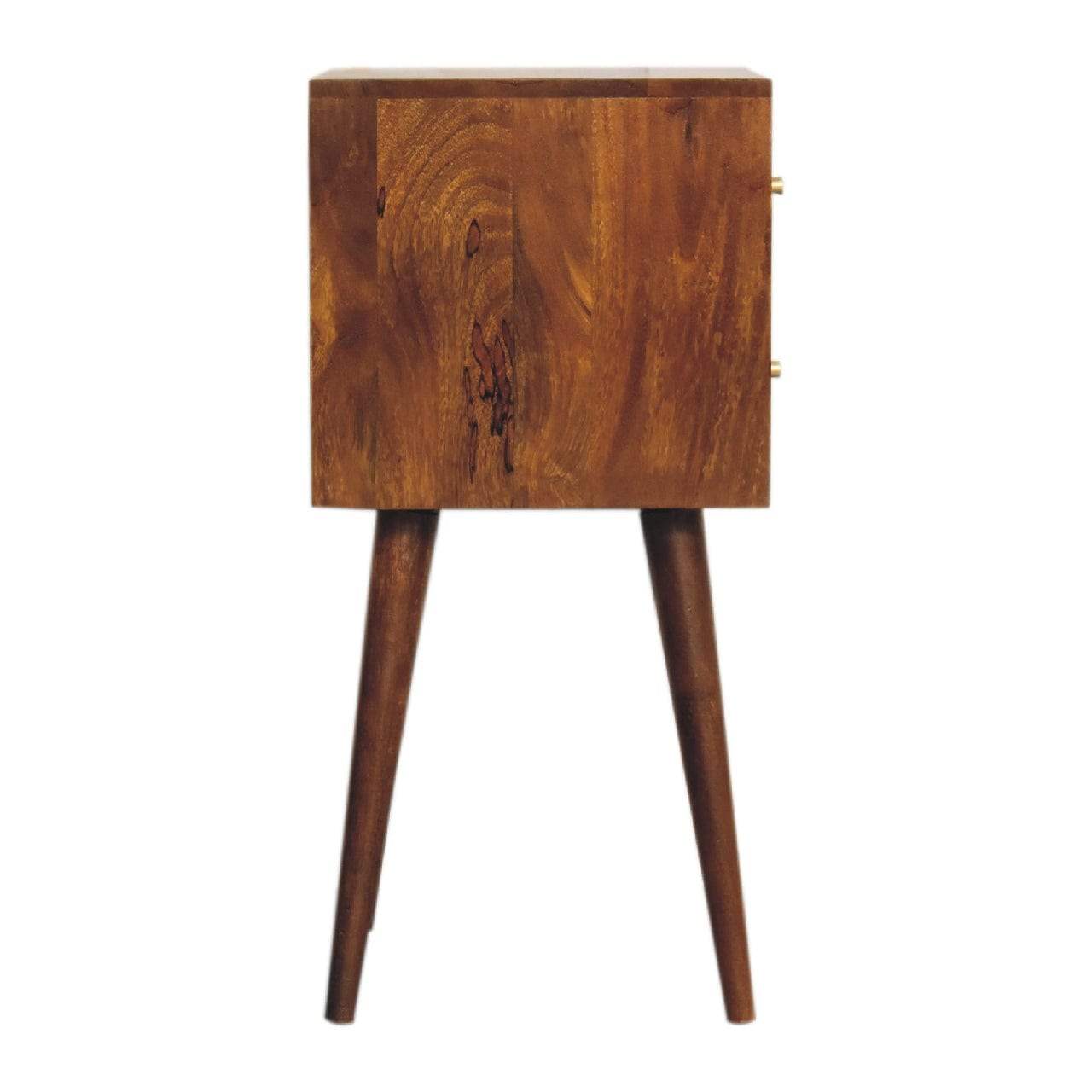 Mini Chestnut Cube 2 Drawer Bedside - Artisan Furniture - Flyclothing LLC