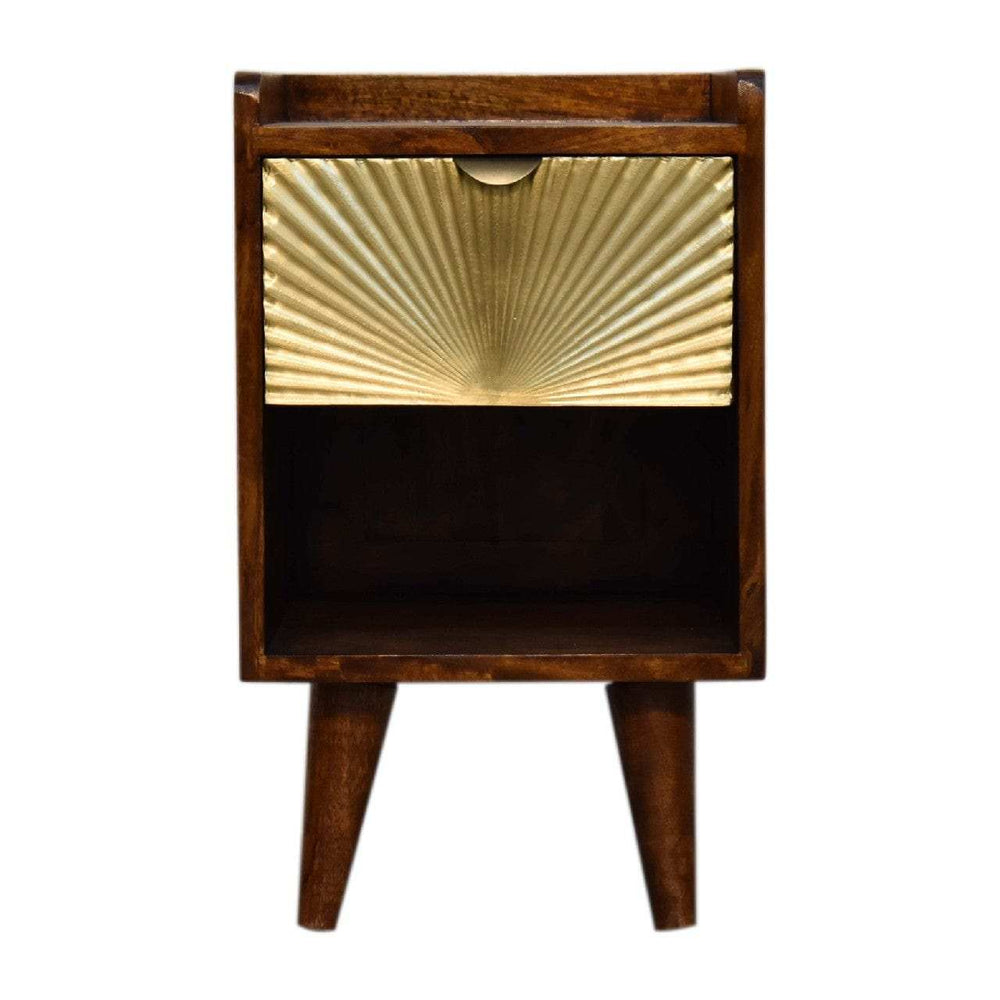 Mini Manila Gold 1 Drawer Bedside - Artisan Furniture - Flyclothing LLC