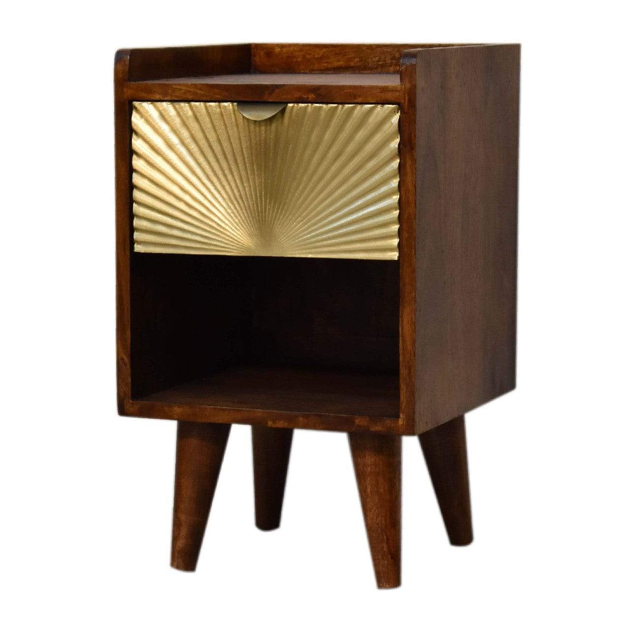 Mini Manila Gold 1 Drawer Bedside - Artisan Furniture - Flyclothing LLC