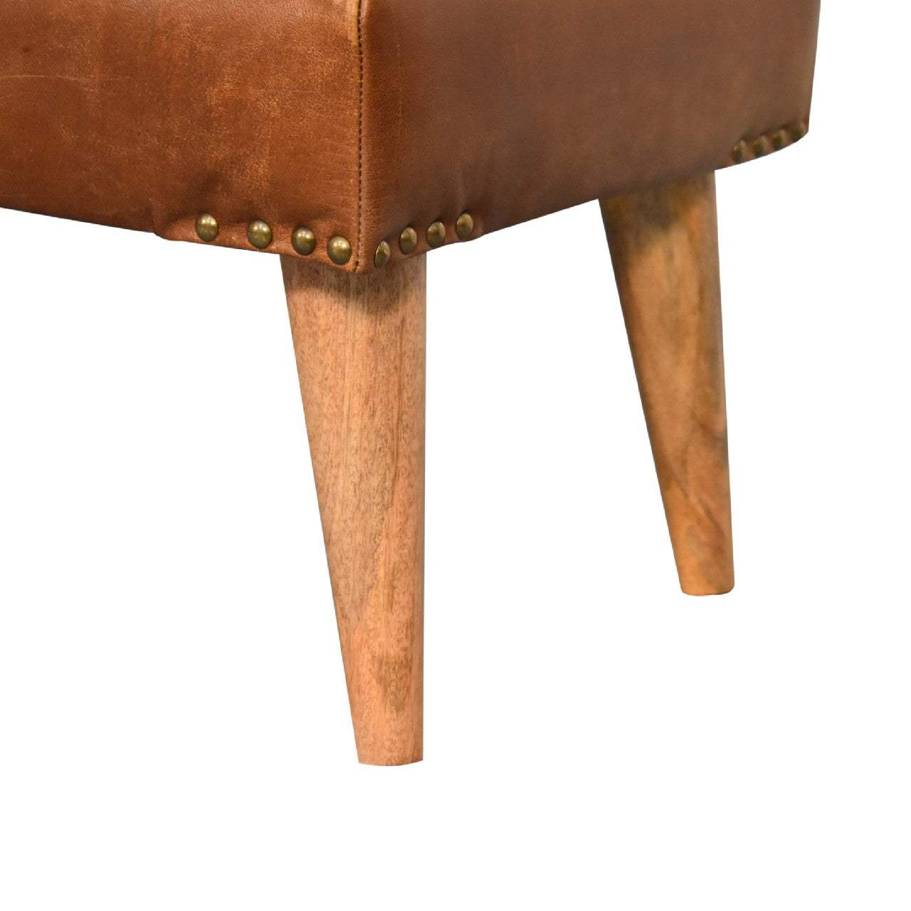 Boucle Buffalo Hide Leather Bench - Artisan Furniture - Flyclothing LLC