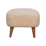 Boucle Cream Square Footstool - Artisan Furniture - Flyclothing LLC