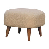 Boucle Cream Square Footstool - Artisan Furniture - Flyclothing LLC