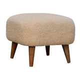 Boucle Cream Square Footstool - Artisan Furniture - Flyclothing LLC