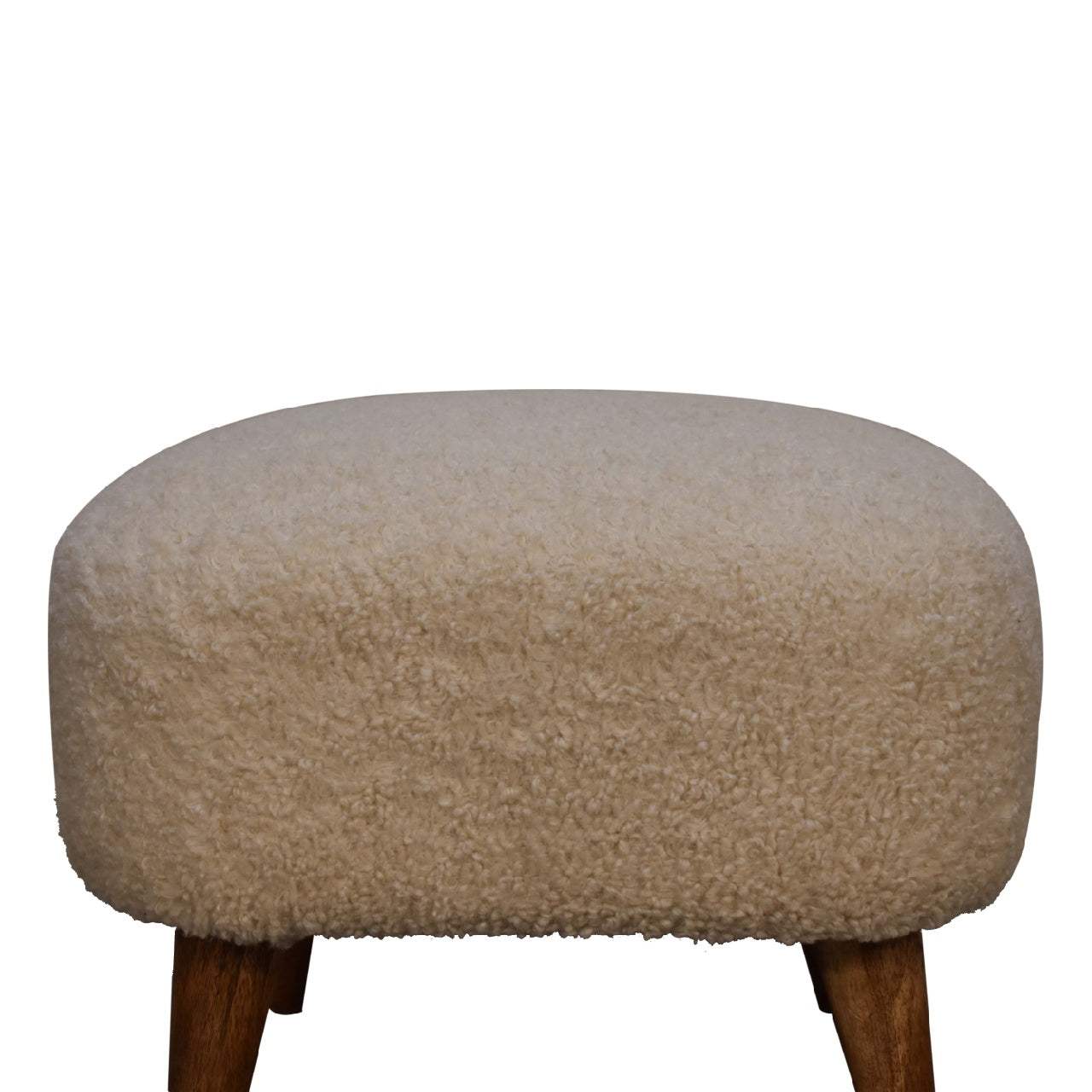 Boucle Cream Square Footstool - Artisan Furniture - Flyclothing LLC