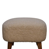 Boucle Cream Square Footstool - Artisan Furniture - Flyclothing LLC