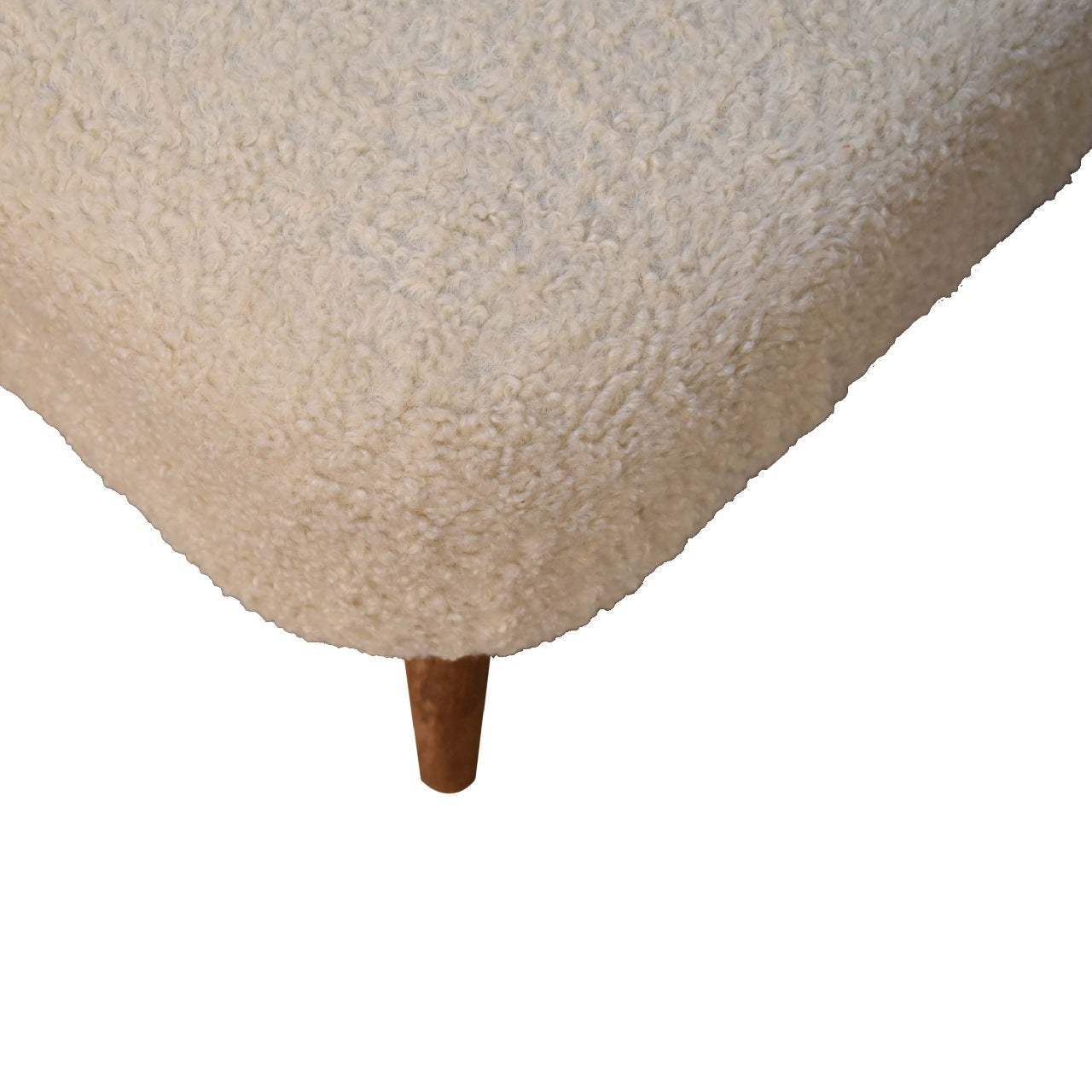 Boucle Cream Square Footstool - Artisan Furniture - Flyclothing LLC