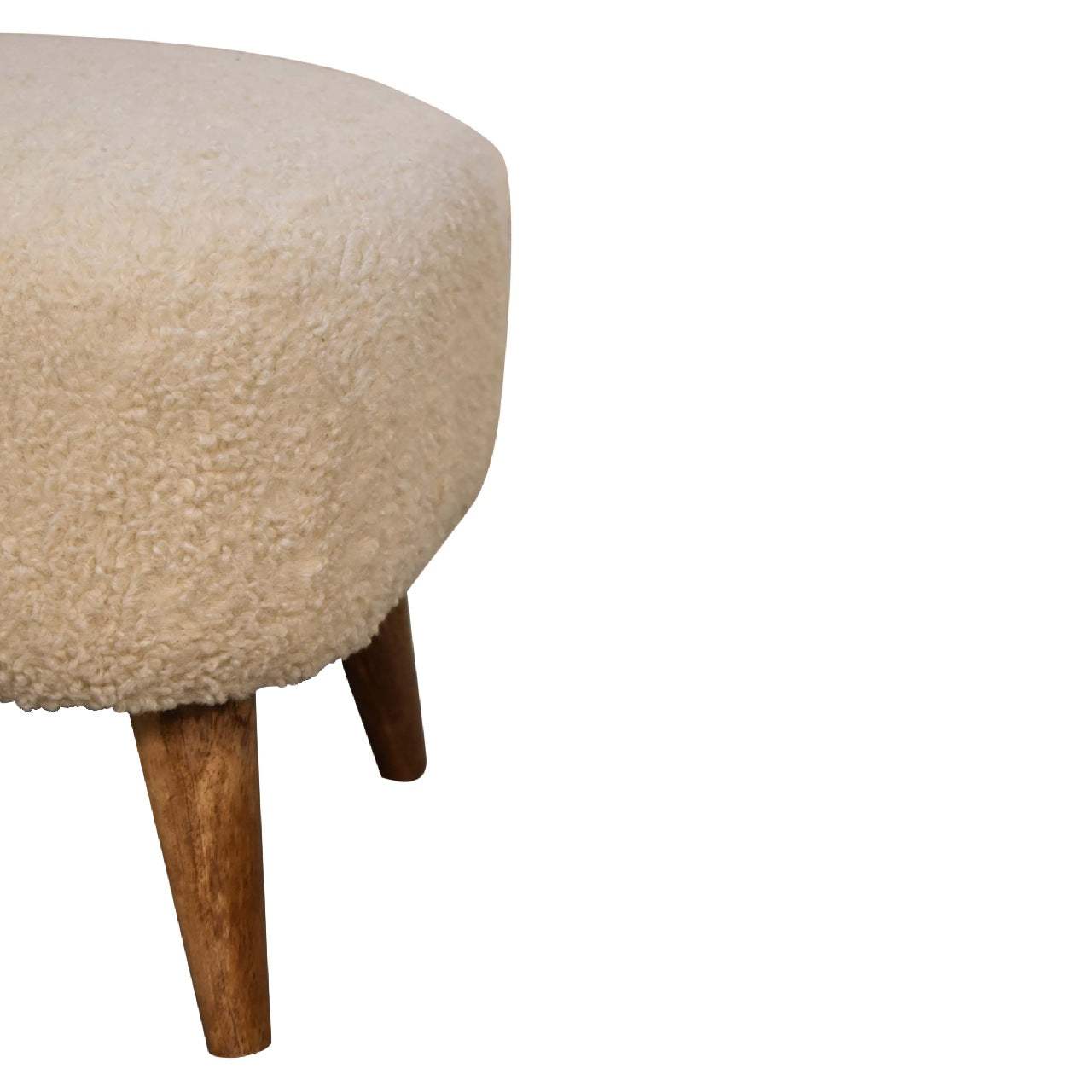 Boucle Cream Square Footstool - Artisan Furniture - Flyclothing LLC