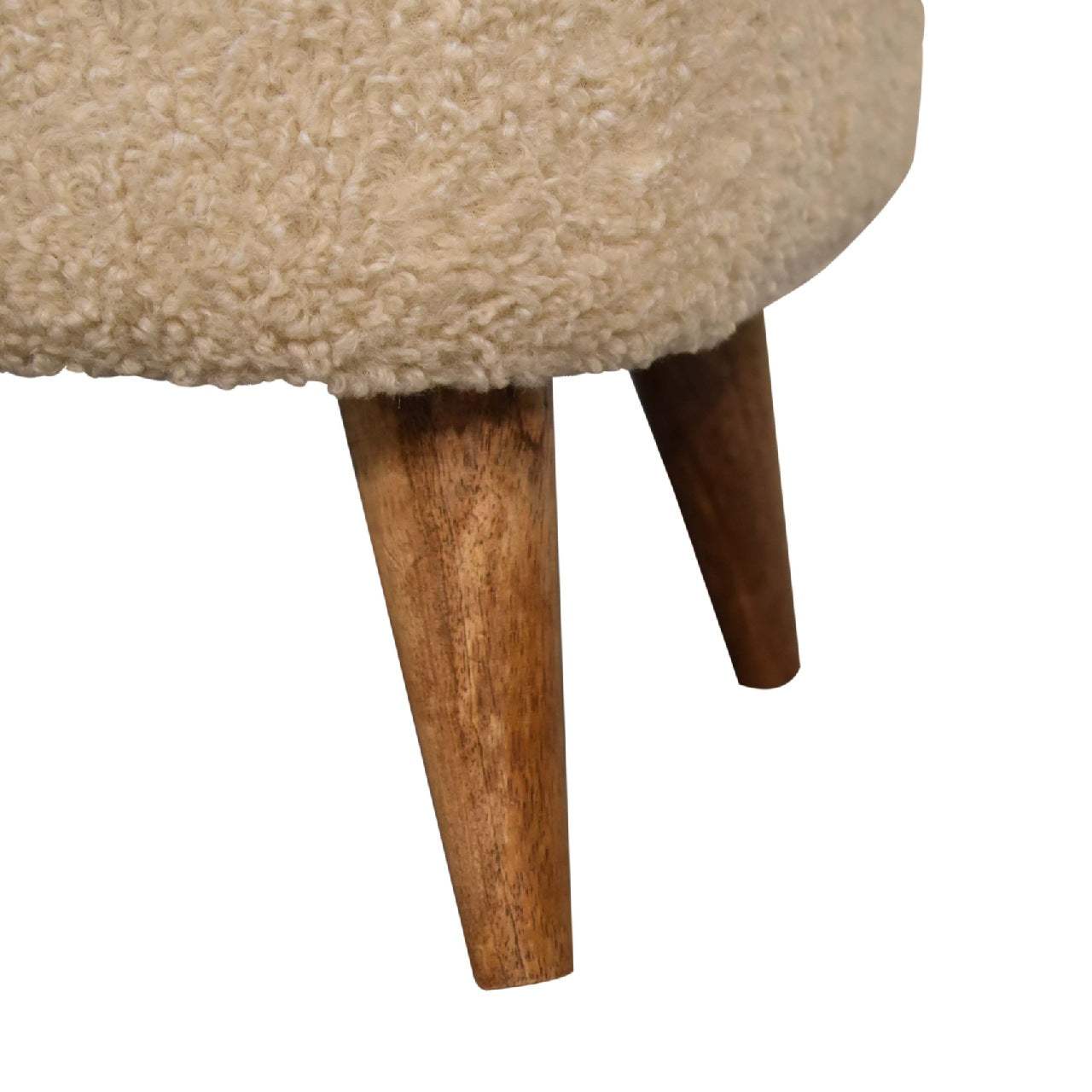 Boucle Cream Square Footstool - Artisan Furniture - Flyclothing LLC