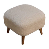 Boucle Cream Square Footstool - Artisan Furniture - Flyclothing LLC