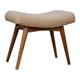 Boucle Cream Curved Bench - Artisan Furniture
