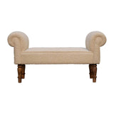 Boucle Cream Bench - Artisan Furniture - Flyclothing LLC