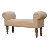 Boucle Cream Bench - Artisan Furniture - Flyclothing LLC