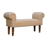 Boucle Cream Bench - Artisan Furniture - Flyclothing LLC
