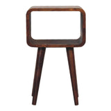 Mini Chestnut Curved Open Bedside - Artisan Furniture - Flyclothing LLC