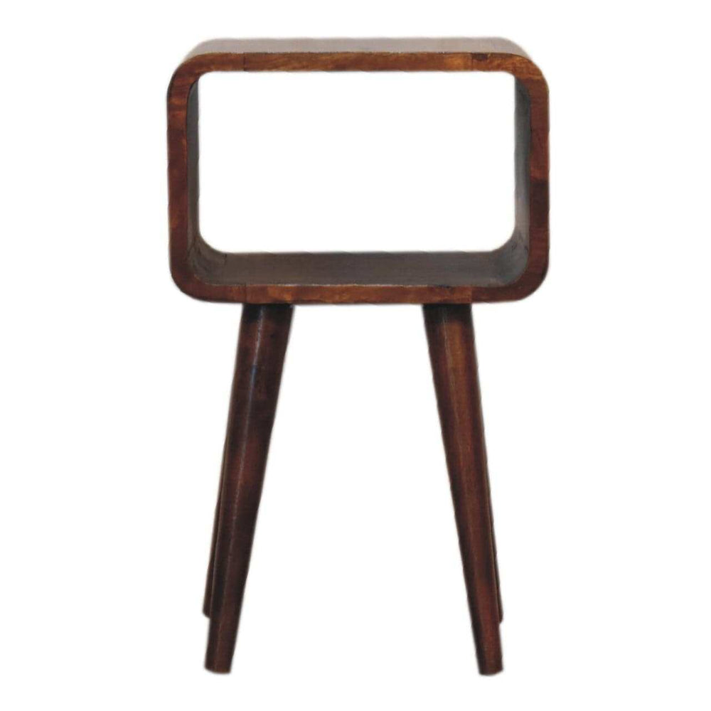 Mini Chestnut Curved Open Bedside - Artisan Furniture - Flyclothing LLC