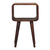Mini Chestnut Curved Open Bedside - Artisan Furniture - Flyclothing LLC